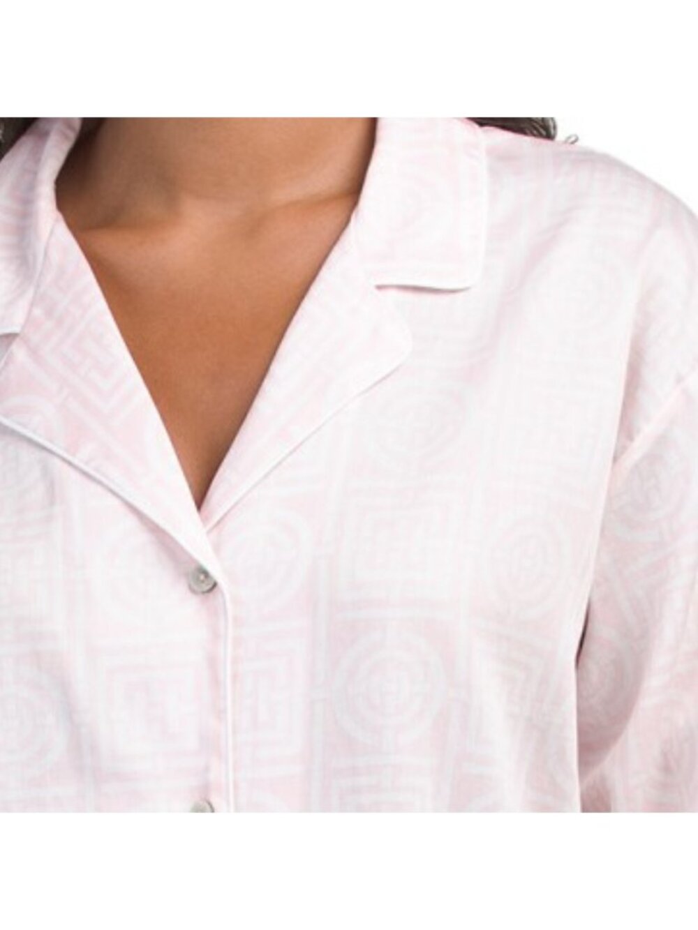 NATORI 2pc Infinity Sateen Notch Collar Pajama Top And Pants Set - Picture 3 of 4